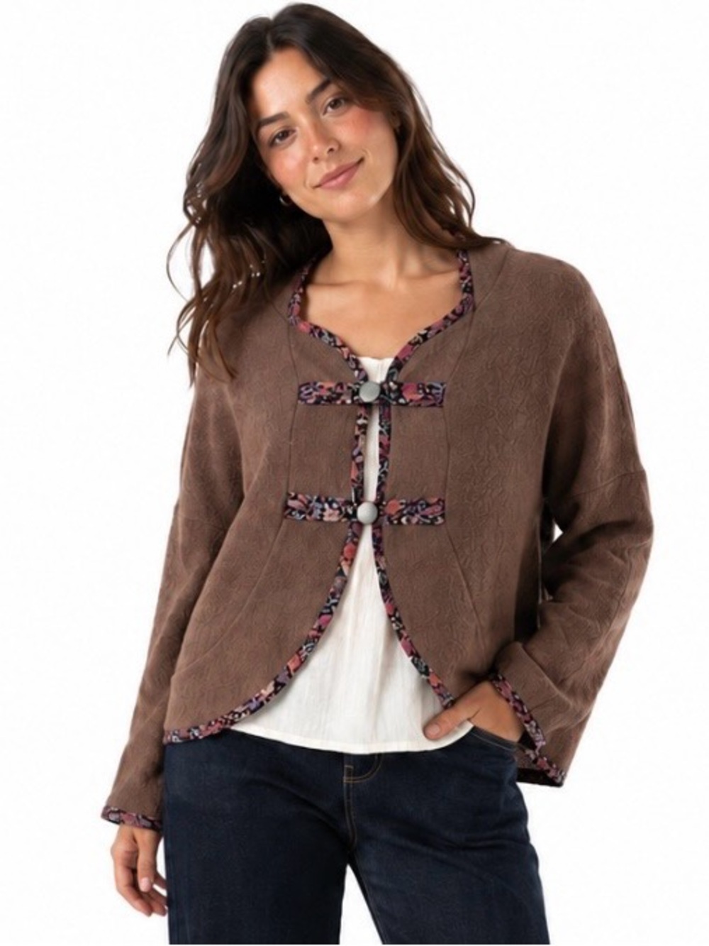Allison Wonderland Wool Blend Cardigan Sweater Jacket 6 Whimsy Granola Girl